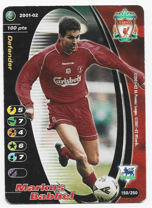 MARKUS BABBEL (Liverpool) - EPL WIZARDS 2001/02 - FOIL TRADING CARD 150/250
