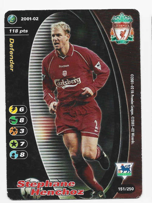 STEPHANE HENCHOZ (Liverpool) - EPL WIZARDS 2001/02 - FOIL TRADING CARD 151/250