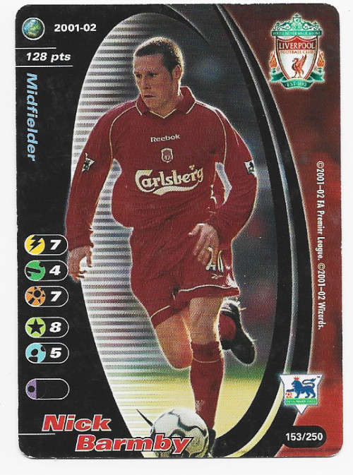 NICK BARMBY (Liverpool) - EPL WIZARDS 2001/02 - FOIL TRADING CARD 153/250