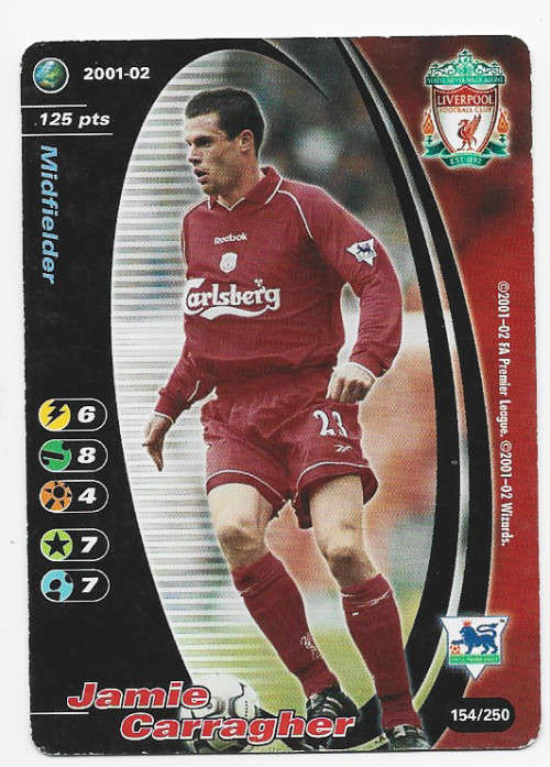 JAMIE CARRAGHER (Liverpool) - EPL WIZARDS 2001/02 - FOIL TRADING CARD 154/250