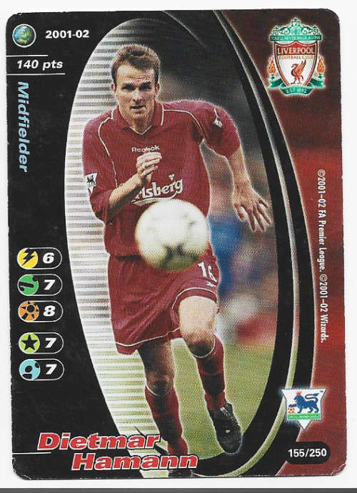 DIETMAR HAMANN (Liverpool) - EPL WIZARDS 2001/02 - FOIL TRADING CARD 155/250