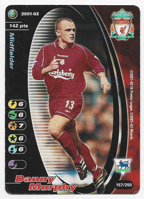 DANNY MURPHY (Liverpool) - EPL WIZARDS 2001/02 - FOIL TRADING CARD 157/250