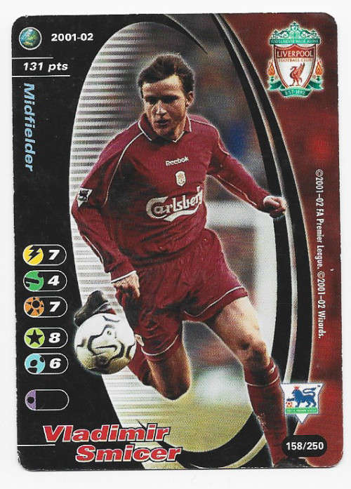 VLADIMIR SMICER (Liverpool) - EPL WIZARDS 2001/02 - FOIL TRADING CARD 158/250