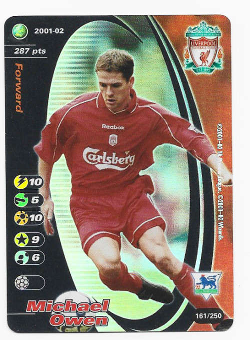 MICHAEL OWEN (Liverpool) - EPL WIZARDS 2001/02 - ULTRA RARE FOIL TRADING CARD 161/250