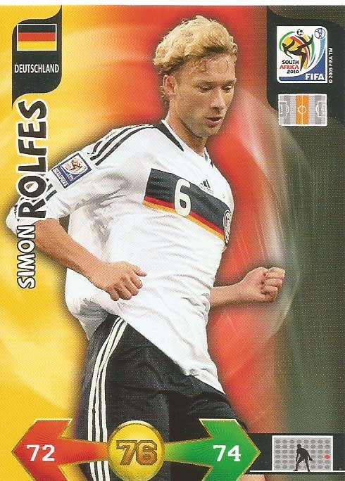SIMON ROLFES - FIFA WORLD CUP 2010 ADRENALYN XL -  `BASE` TRADING CARD - UK EDITION ONLY