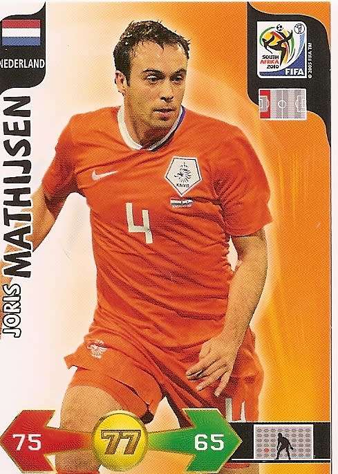JORIS MATHIJSEN - FIFA WORLD CUP 2010 ADRENALYN XL -  `BASE` TRADING CARD - UK EDITION ONLY