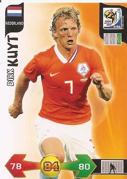 DIRK KUYT - FIFA WORLD CUP 2010 ADRENALYN XL -  `BASE` TRADING CARD - UK EDITION ONLY