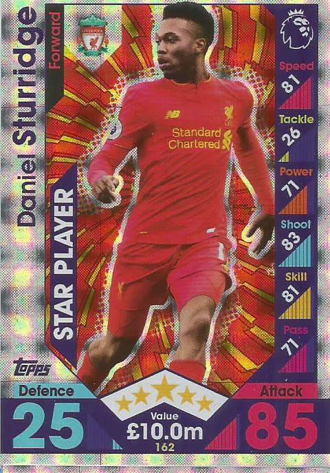 DANIEL STURRIDGE - MATCH ATTAX 2016/2017 - `STAR PLAYER` FOIL TRADING CARD