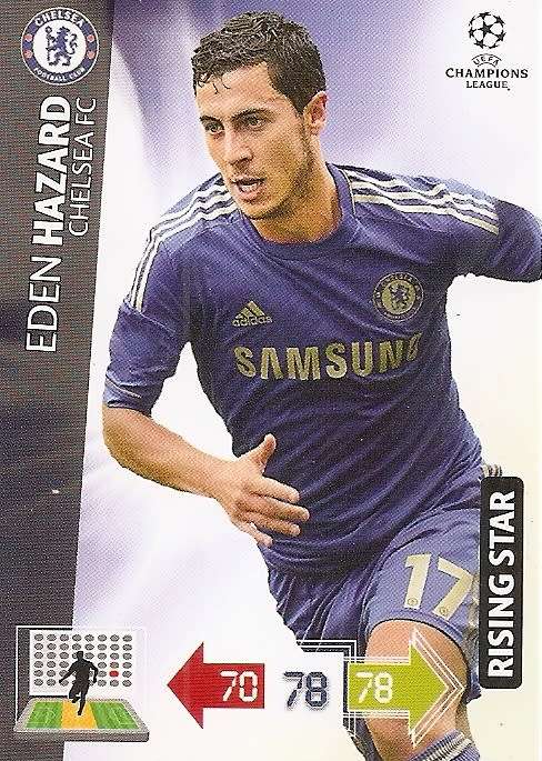 EDEN HAZARD (CHELSEA) - PANINI `CHAMPIONS LEAGUE 2012/13` - `RISING STAR` TRADING CARD