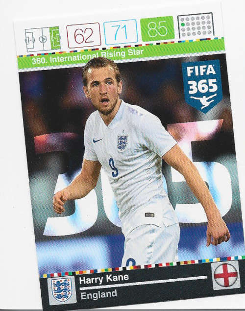 HARRY KANE - PANINI `FIFA 365` 2016 EDITION - `INTERNATIONAL STAR` TRADING CARD