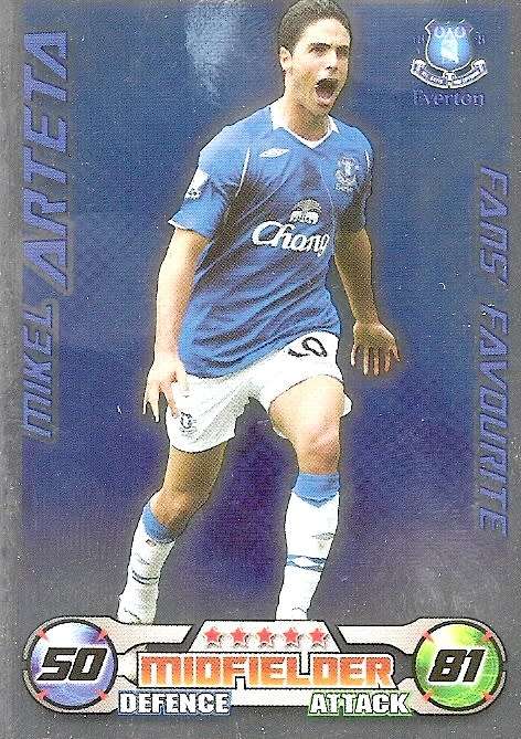 MIKEL ARTETA - TOPPS`MATCH ATTAX EXTRA`2008/09 -`FANS FAVOURITE` FOIL TRADING CARD