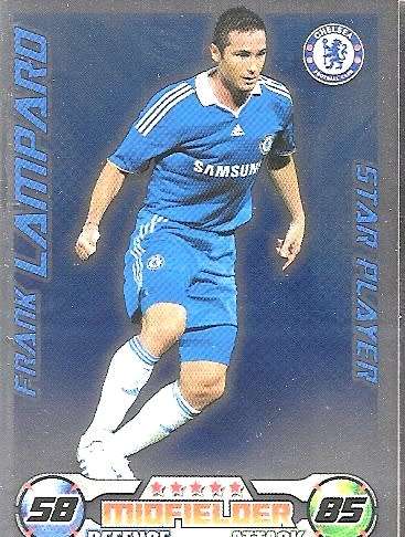 FRANK LAMPARD - TOPPS EPL MATCH ATTAX 2008/09 - `STAR PLAYER` FOIL TRADING CARD