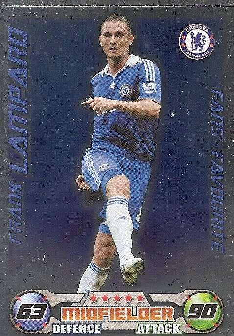 FRANK LAMPARD - TOPPS EPL MATCH ATTAX 2008/09 - `FANS FAVOURITE` FOIL TRADING CARD