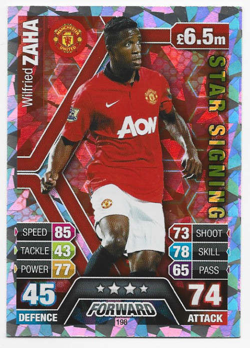 WILFRIED ZAHA - TOPPS `MATCH ATTAX` 2013/2014 - `STAR SIGNING` FOIL TRADING CARD 198 UK