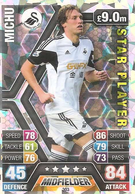 MICHU - TOPPS `MATCH ATTAX` 2013/2014 - `STAR PLAYER` FOIL TRADING CARD 303 UK