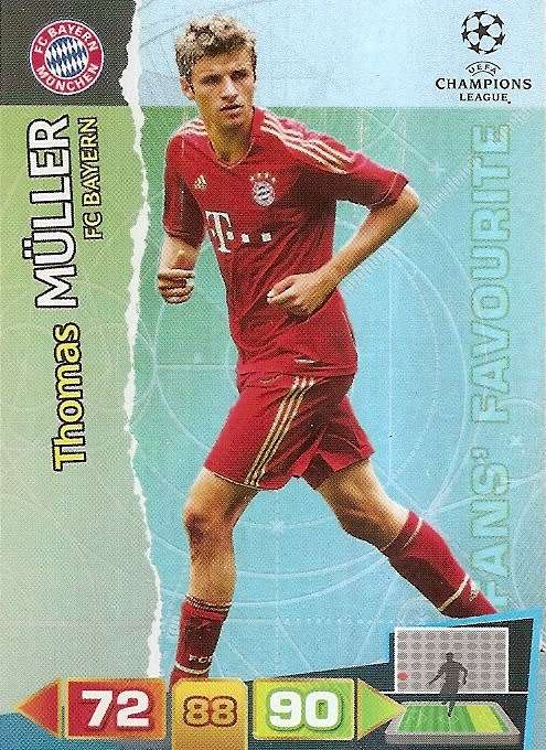 THOMAS MULLER (Bayern Munchen) - PANINI `CHAMPIONS LEAGUE 2011/12` - `FANS FAVOURITE` TRADING CARD