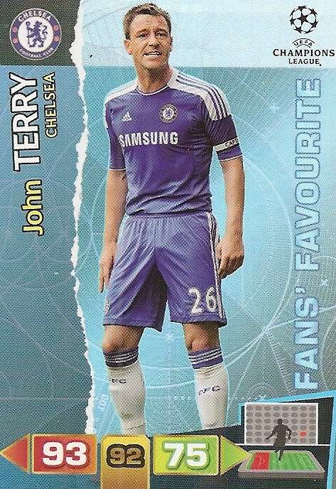 JOHN TERRY (Chelsea) - PANINI `CHAMPIONS LEAGUE 2011/12` - `FANS FAVOURITE` TRADING CARD