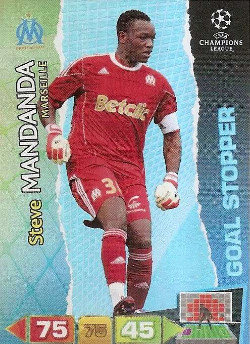 STEVE MANDANA (Marseille) - PANINI `CHAMPIONS LEAGUE 2011/12` - FOIL `GOAL STOPPER` TRADING CARD