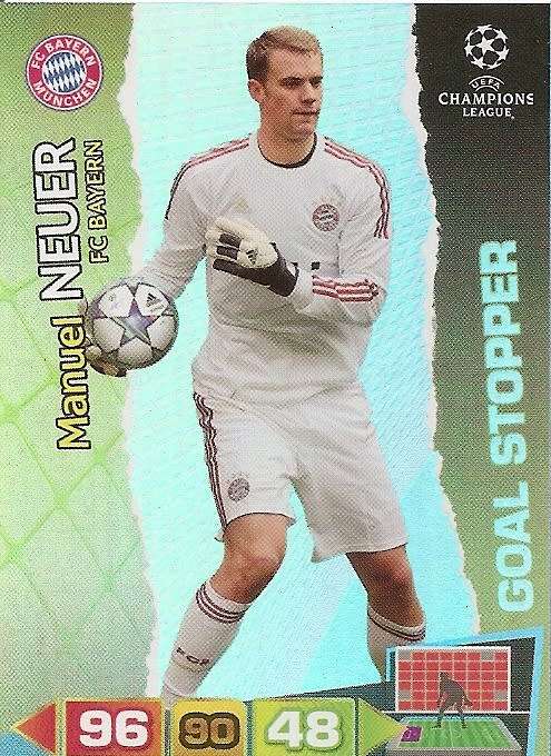 MANUEL NEUER (Bayern Munchen) - PANINI `CHAMPIONS LEAGUE 2011/12` - FOIL `GOAL STOPPER` TRADING CARD