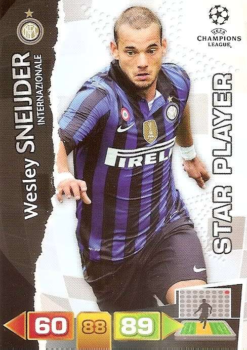 WESLEY SNEIDJER (Inter Milan) - PANINI `CHAMPIONS LEAGUE 2011/12` - `STAR PLAYER` TRADING CARD