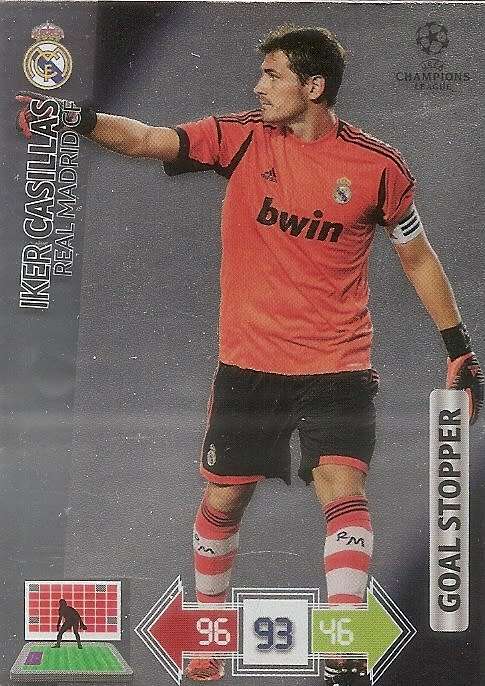 IKER CASILLAS (Real Madrid) - PANINI `CHAMPIONS LEAGUE 2012/13` - FOIL `GOAL STOPPER` TRADING CARD
