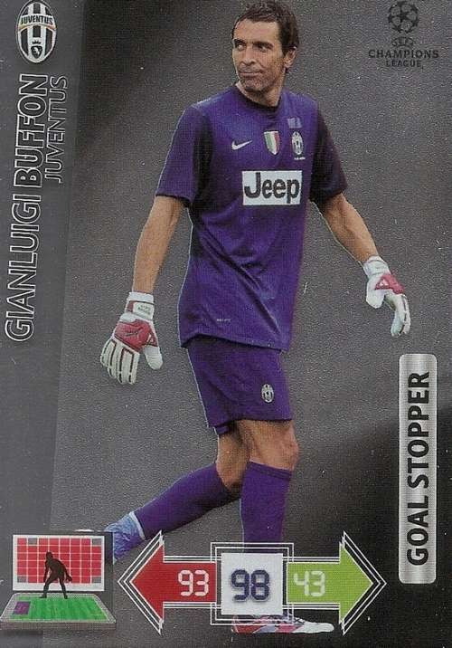 G. BUFFON (Juventus) - PANINI `CHAMPIONS LEAGUE 2012/13` - FOIL `GOAL STOPPER` TRADING CARD
