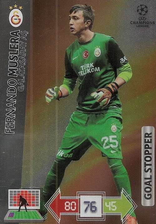 F. MUSLERA (Galatasaray) - PANINI `CHAMPIONS LEAGUE 2012/13` - FOIL `GOAL STOPPER` TRADING CARD