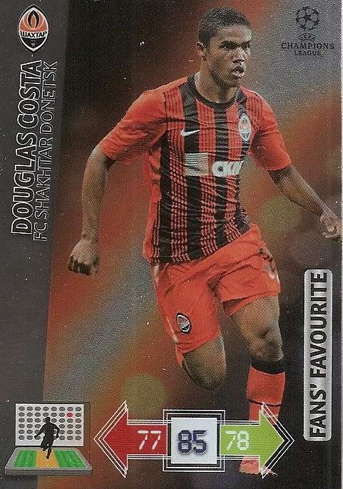 DOUGLAS COSTA (Shaktar d.) - PANINI `CHAMPIONS LEAGUE 2012/13` - FOIL `FANS FAVOURITE` TRADING CARD