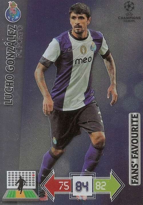LUCHO GONZALEZ (Porto) - PANINI `CHAMPIONS LEAGUE 2012/13` - FOIL `FANS FAVOURITE` TRADING CARD