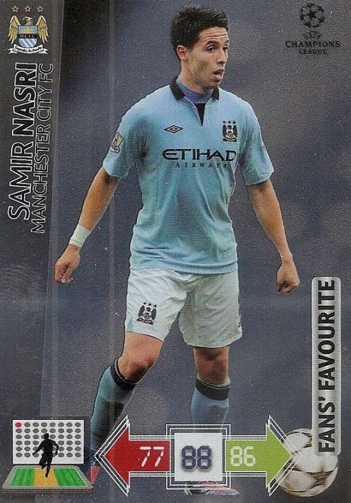 SAMIR NASRI (Man City) - PANINI `CHAMPIONS LEAGUE 2012/13` - FOIL `FANS FAVOURITE` TRADING CARD