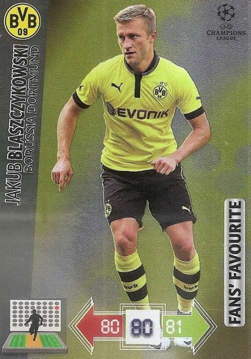 J. BLASZCZYKOWSKI (Dortmun) - PANINI `CHAMPIONS LEAGUE 2012/13` - FOIL `FANS FAVOURITE` TRADING CARD
