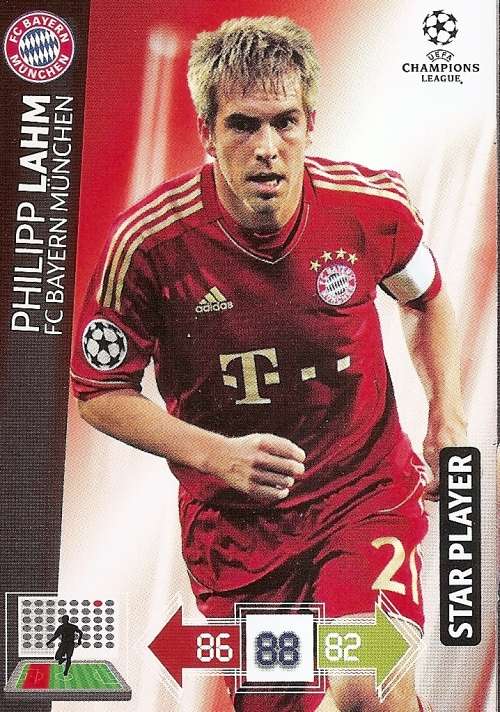 PHILLIP LAHM (Bayern Munchen) - PANINI `CHAMPIONS LEAGUE 2012/13` - `STAR PLAYER` TRADING CARD