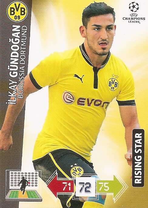 ILKAY GUNDOGAN (Dortmund) - PANINI `CHAMPIONS LEAGUE 2012/13` - `RISING STAR` TRADING CARD