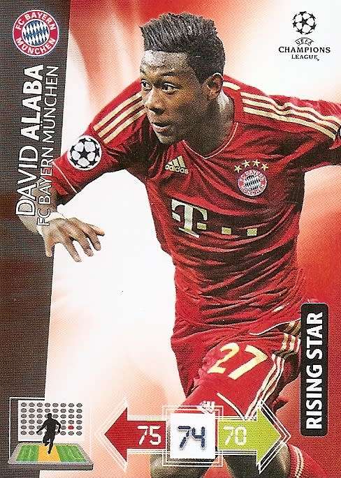 DAVID ALABA (Bayern Munchen) - PANINI `CHAMPIONS LEAGUE 2012/13` - `RISING STAR` TRADING CARD