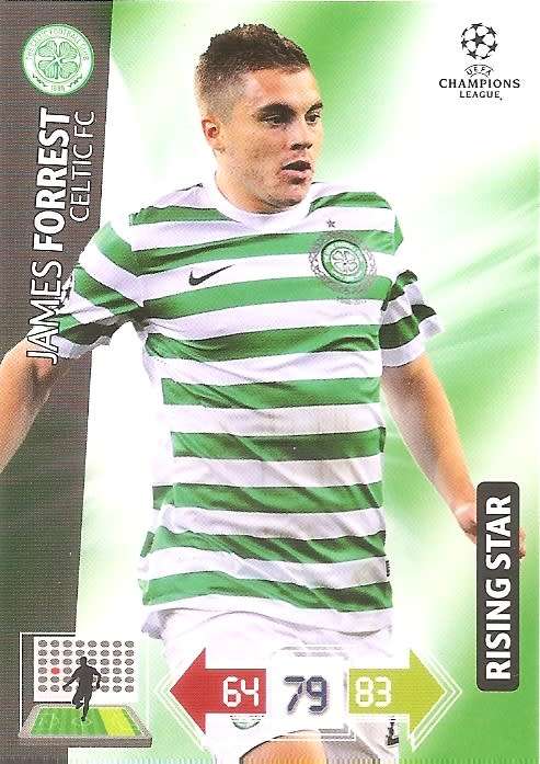 JAMES FOREST (Celtic) - PANINI `CHAMPIONS LEAGUE UPDATES 2012/13` - `RISING STAR` TRADING CARD