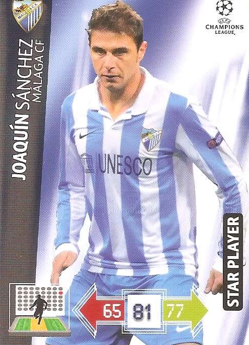 J. SANCHEZ (Malaga) - PANINI `CHAMPIONS LEAGUE UPDATES 2012/13` -  `STAR PLAYER` TRADING CARD