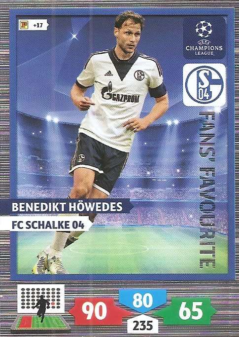 B. HOWEDES (Schalke) - PANINI `CHAMPIONS LEAGUE 2013/14` - `FANS FAVOURITE` TRADING CARD