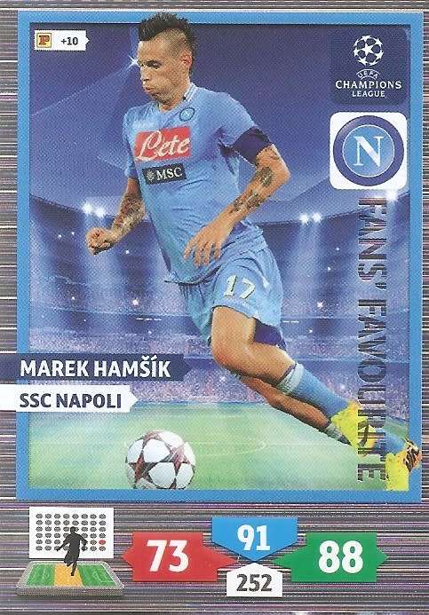 MAREK HAMSIK (Napoli) - PANINI `CHAMPIONS LEAGUE 2013/14` - `FANS FAVOURITE` TRADING CARD