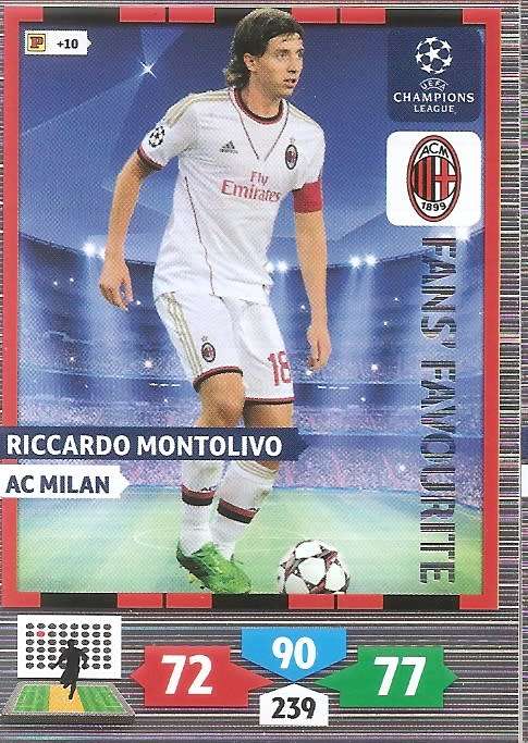 R. MONTOLIVO (AC Milan) - PANINI `CHAMPIONS LEAGUE 2013/14` - `FANS FAVOURITE` TRADING CARD
