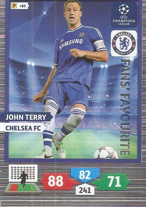 JOHN TERRY (Chelsea) - PANINI `CHAMPIONS LEAGUE 2013/14` - `FANS FAVOURITE` TRADING CARD