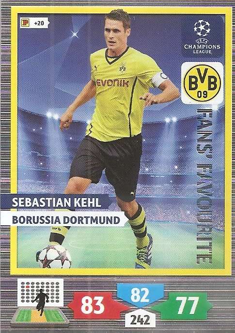S. KEHL (Dortmund) - PANINI `CHAMPIONS LEAGUE 2013/14` - `FANS FAVOURITE` TRADING CARD
