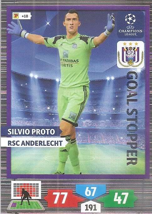 SILVIO PRODO (Anderlecht) - PANINI `CHAMPIONS LEAGUE 2013/14` - `GOAL STOPPER` TRADING CARD