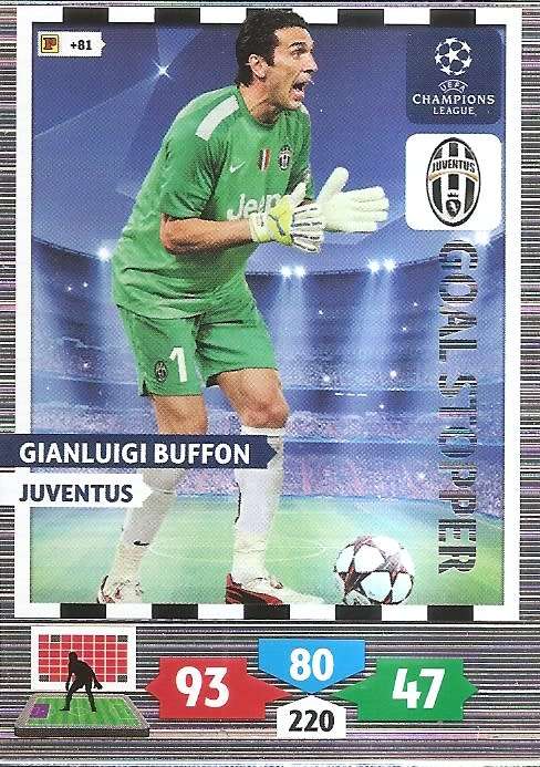 G. BUFFON (Juventus) - PANINI `CHAMPIONS LEAGUE 2013/14` - `GOAL STOPPER` TRADING CARD