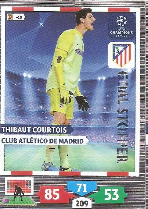 THIBAUT CORTOUIS (A. Madrid) - PANINI `CHAMPIONS LEAGUE 2013/14` - `GOAL STOPPER` TRADING CARD