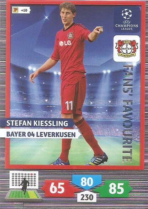 STEFAN KIESSLING (Leverkusen) - PANINI `CHAMPIONS LEAGUE 2013/14` - `FANS FAVOURITE` TRADING CARD