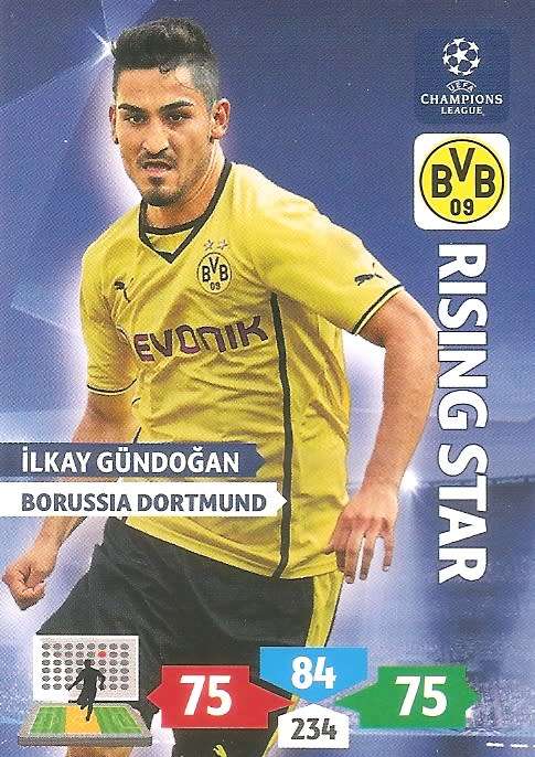 I. GUNDOGAN (Dortmund) - PANINI `CHAMPIONS LEAGUE 2013/2014- `RISING STAR` TRADING CARD