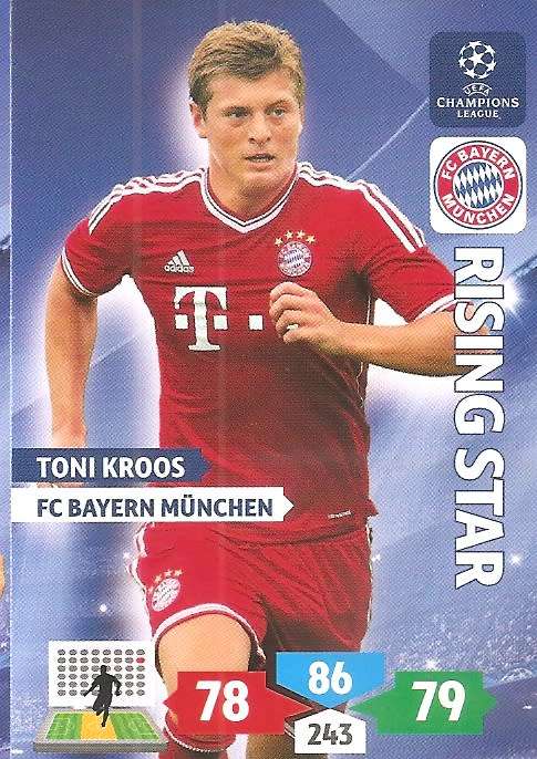 TONI KROOS (Bayern M.) - PANINI `CHAMPIONS LEAGUE 2013/2014- `RISING STAR` TRADING CARD