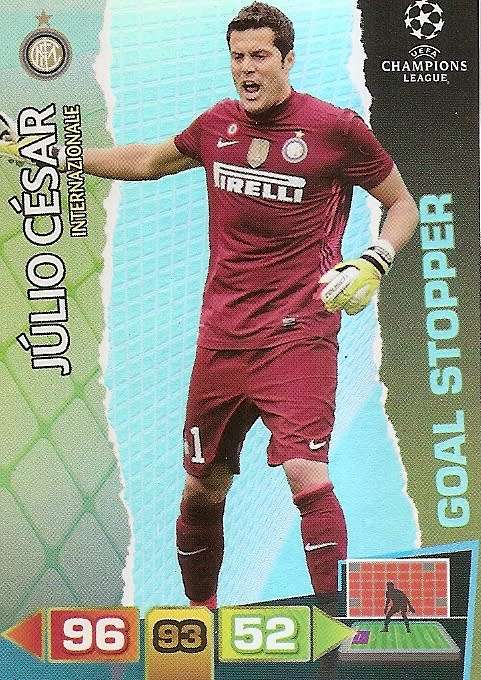 JULIO CESAR (Inter) - PANINI `CHAMPIONS LEAGUE 2011/12` - FOIL `GOAL STOPPER` TRADING CARD
