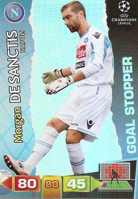 MORGAN DE SANCTIS (Napoli) - PANINI `CHAMPIONS LEAGUE 2011/12` - FOIL `GOAL STOPPER` TRADING CARD