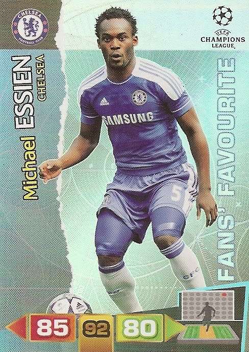 MICHAEL ESSIEN (Chelsea) - PANINI `CHAMPIONS LEAGUE 2011/12` - FOIL `FANS FAVOURITE` TRADING CARD
